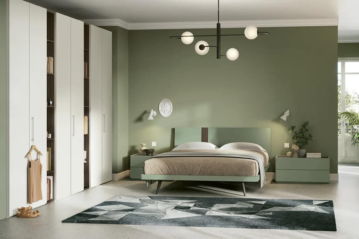 Letto matrimoniale Afrodite verde laccato