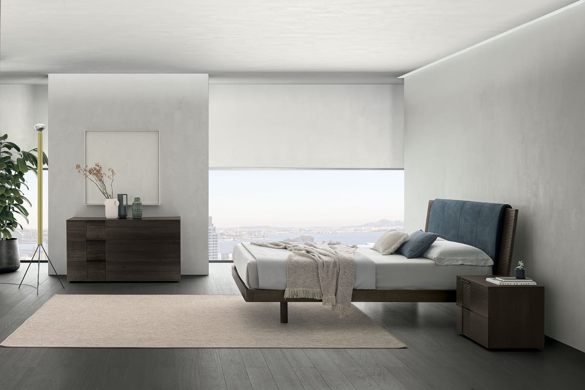 Letto matrimoniale con comodino e gruppo notte Bliss