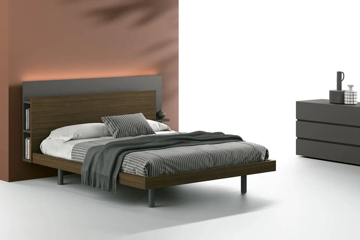 Letto Icon con boiserie modula asimmetrica