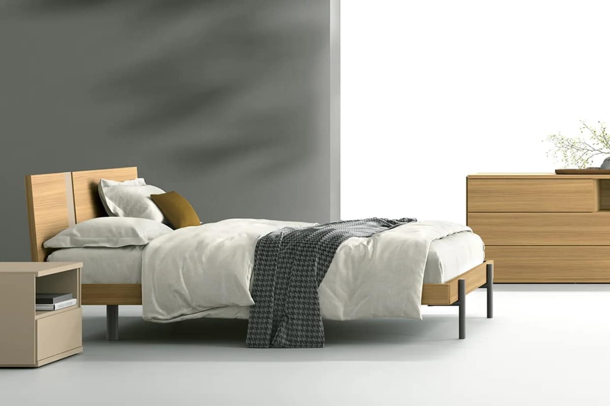 Letto in legno Afrodite con comò e comodino