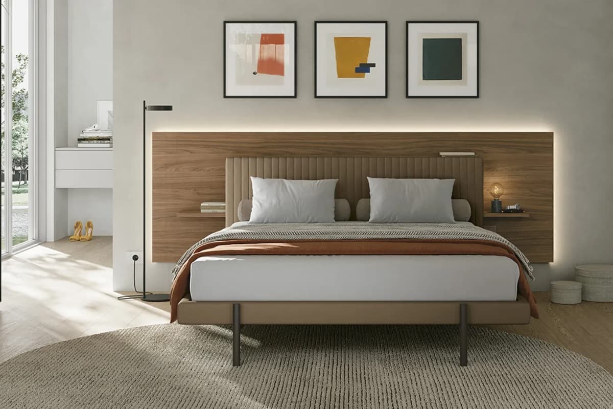 Letto matrimoniale Icon con boiserie Modula