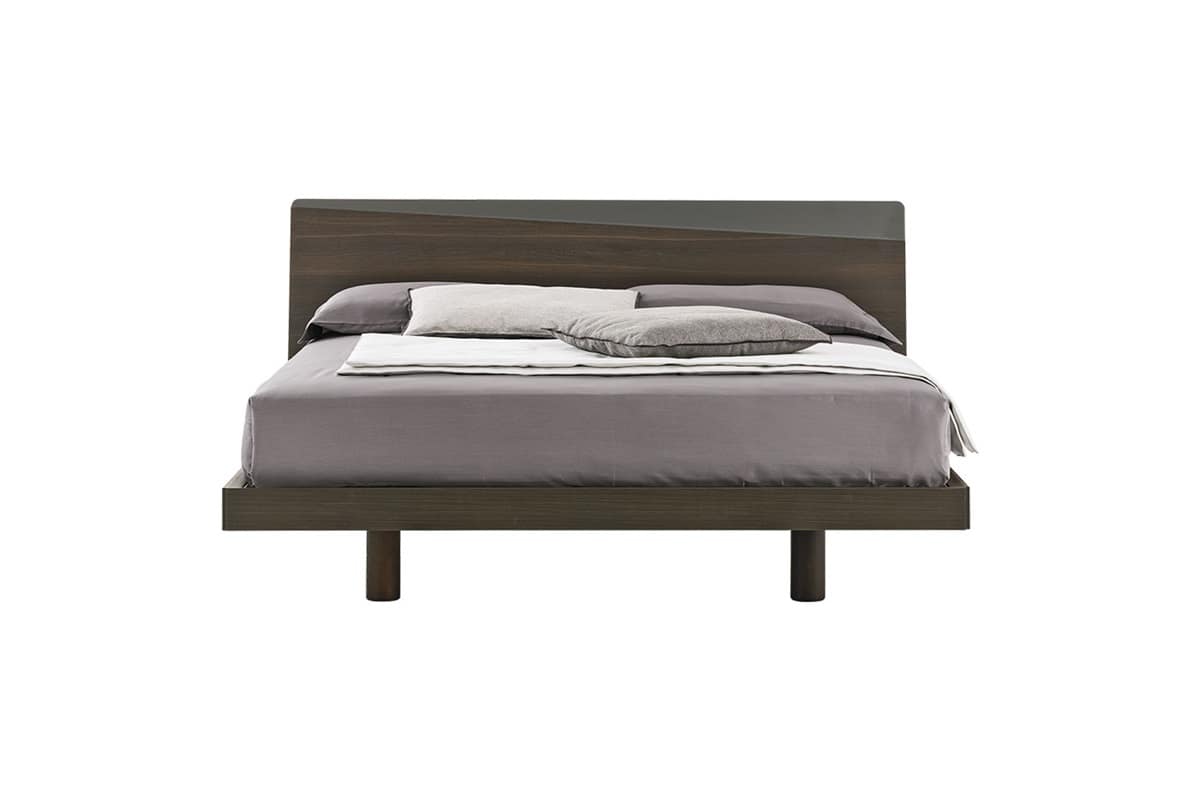 Letto matrimoniale con giroletto in legno Charlie