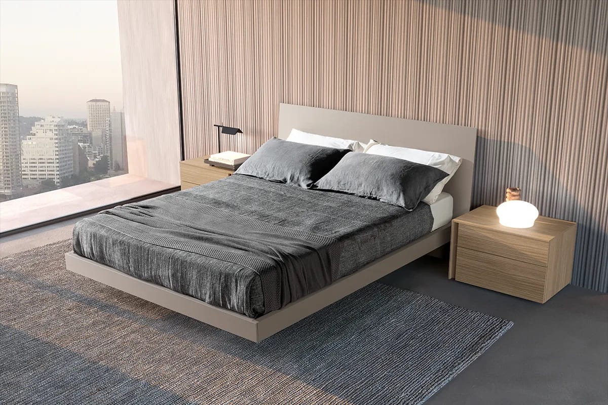 Letto matrimoniale con contenitore in legno Beauty