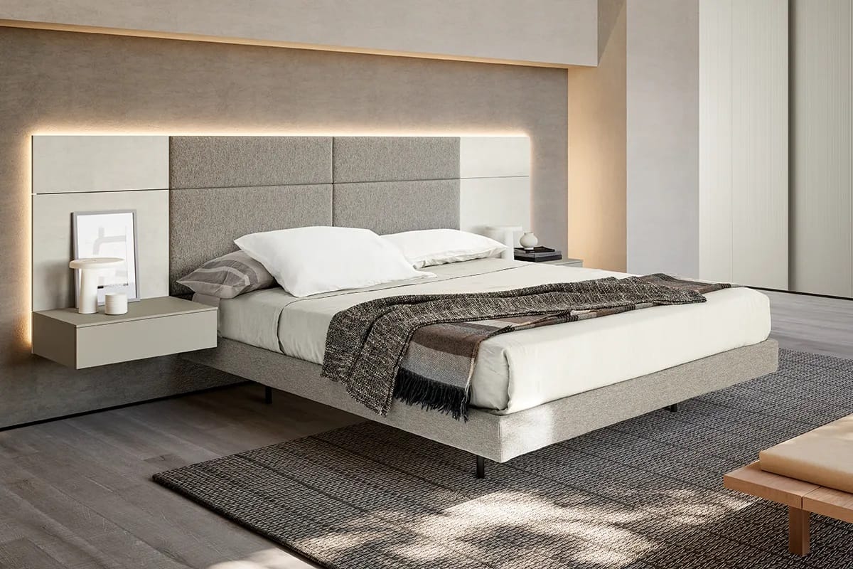 Letto matrimoniale con boiserie Modula