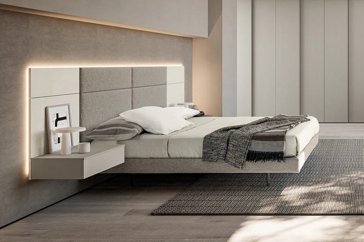 Letto matrimoniale in tessuto Doimo Cityline Modula