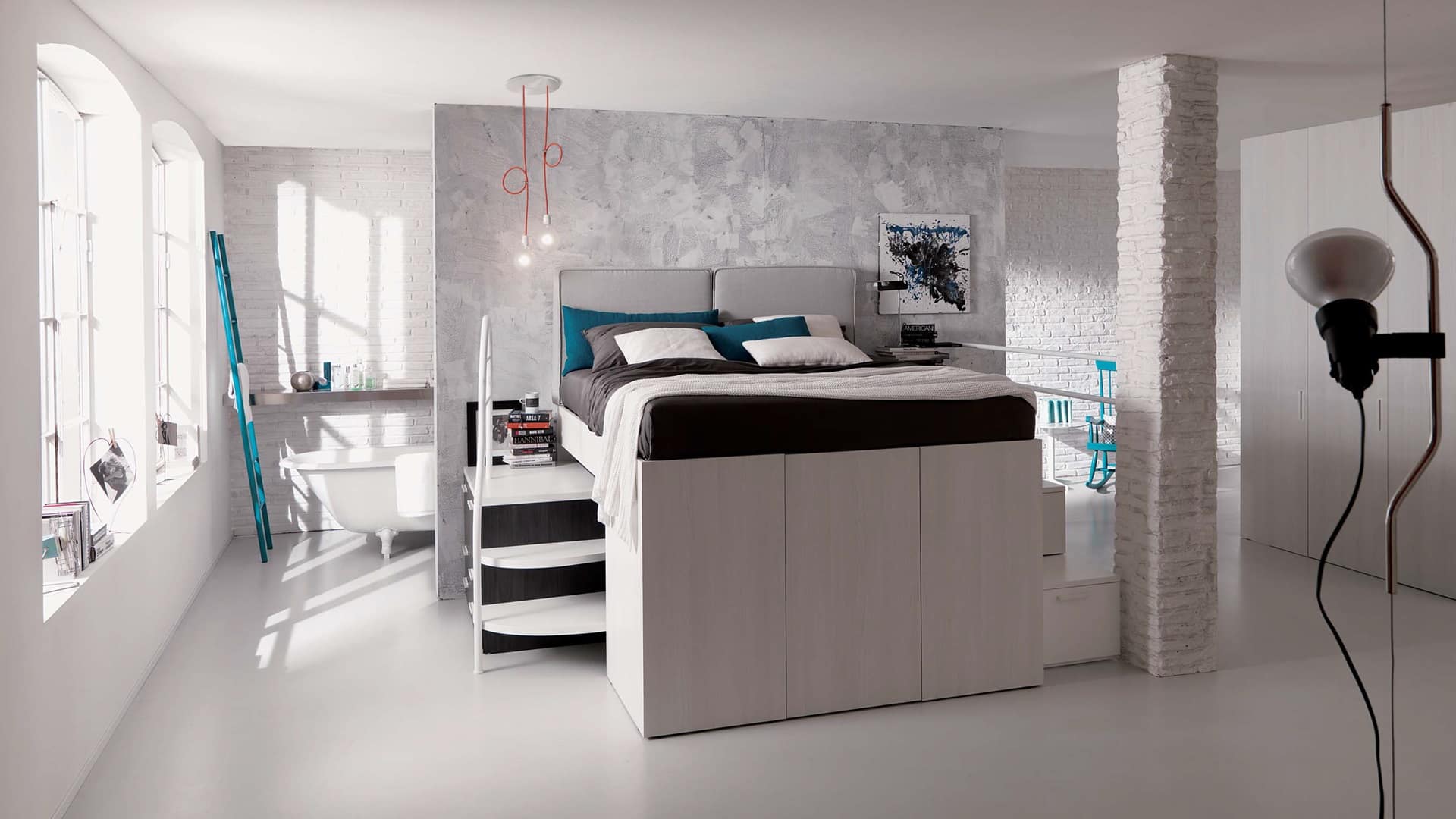 Letto a soppalco matrimoniale Container Doimo Modus