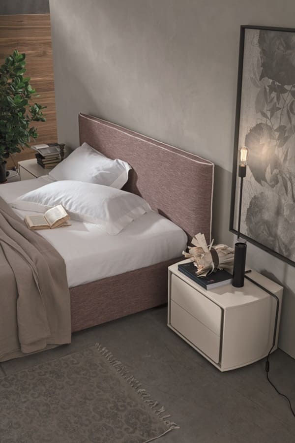 Comodino a 2 cassetti Frame arrotondato di Tomasella