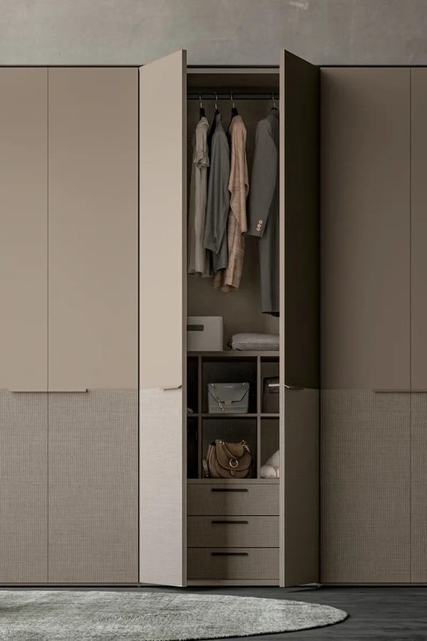 Armadio battente Adok Double bicolore con maniglia a trapezio