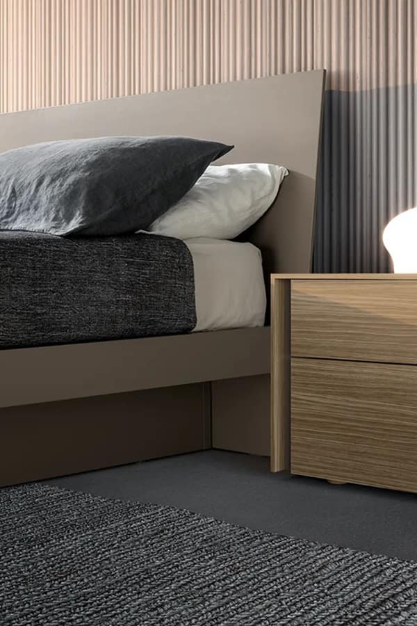 Letto Sirio con contenitore in legno