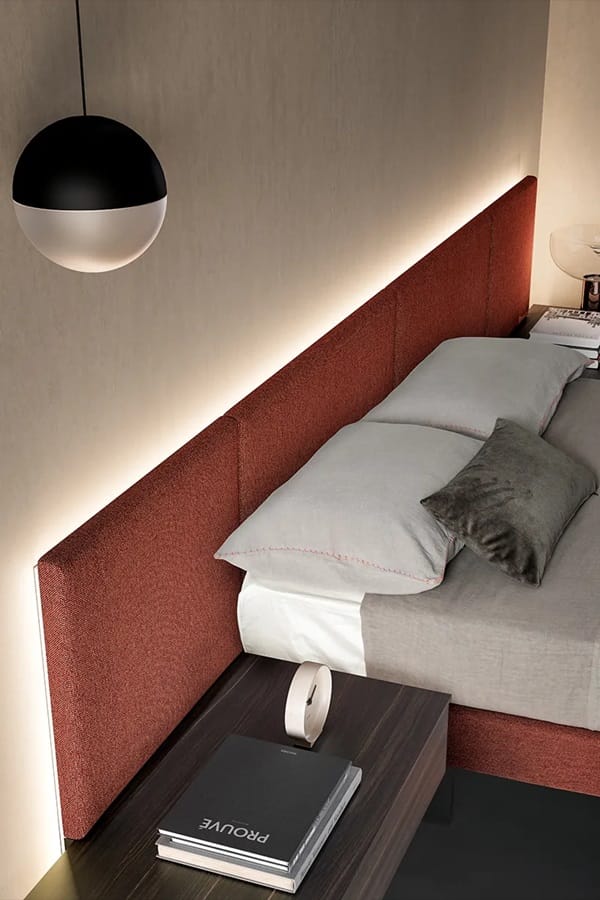Pannello boiserie in tessuto con illuminazione a led Modula di Doimo Adok