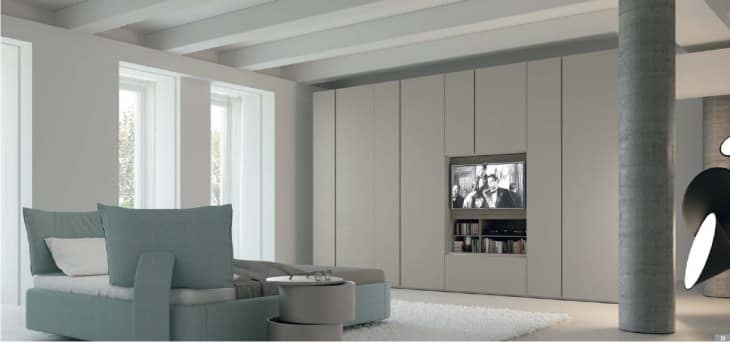 armadio moderno con tv