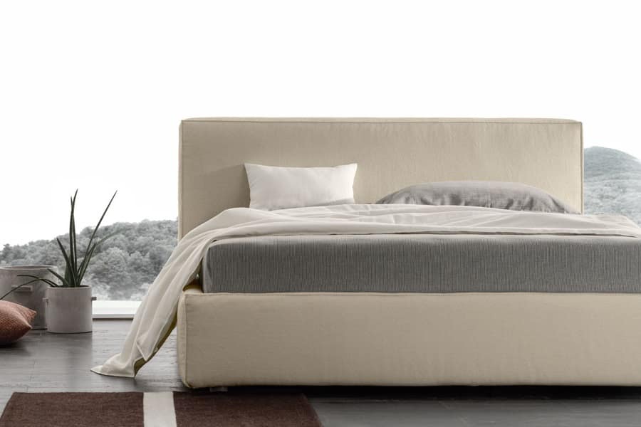 Letto matrimoniale contenitore Vega Duo Slim con testata unica
