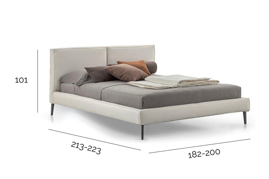 Misure del letto Vega Duo Slim con piedino e giroletto h.14