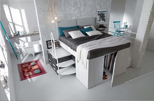 la cabina armadio sotto il letto.