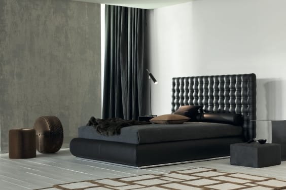 Letto in ecopelle nera Twils.