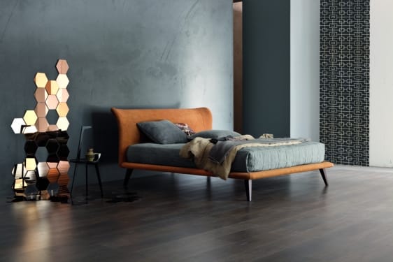 letto moderno in pelle